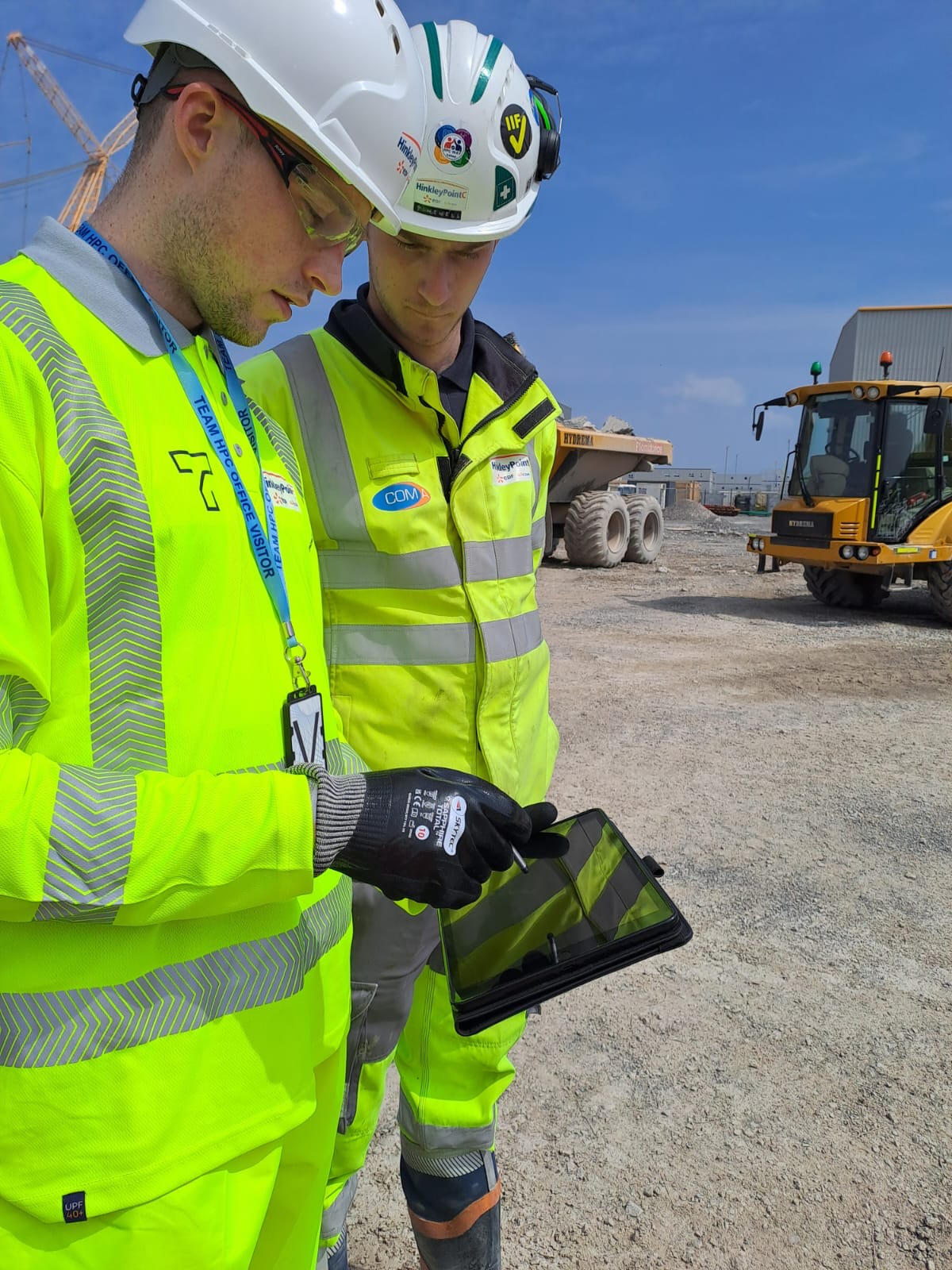Showing contractor how to use the system Working on project